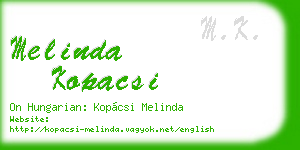 melinda kopacsi business card
